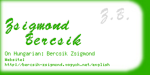 zsigmond bercsik business card